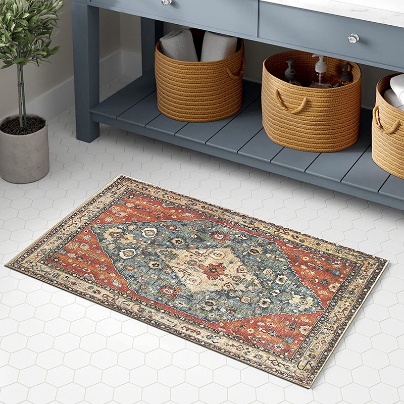 Thảm lót cửa chùi chân Giả Len Họa Tiết Số 5 Phong Cách Bohemian
