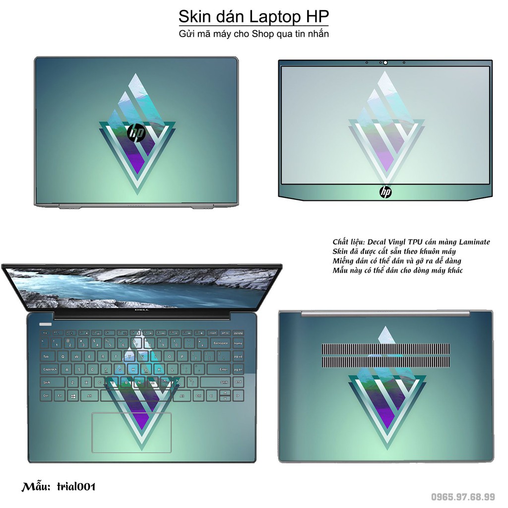 Skin dán Laptop HP in hình Đa giác (inbox mã máy cho Shop)