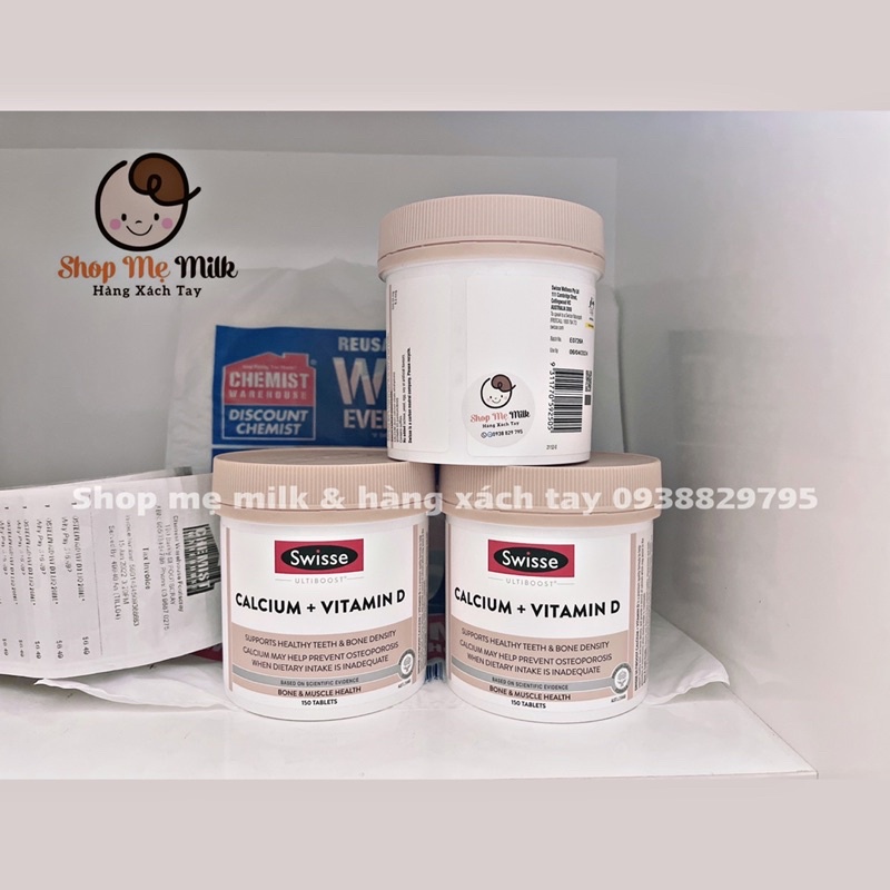 Canxi + vitamin D hữu cơ Swisse của úc 300 viên không nóng & ko táo  🐚🦷🇦🇺