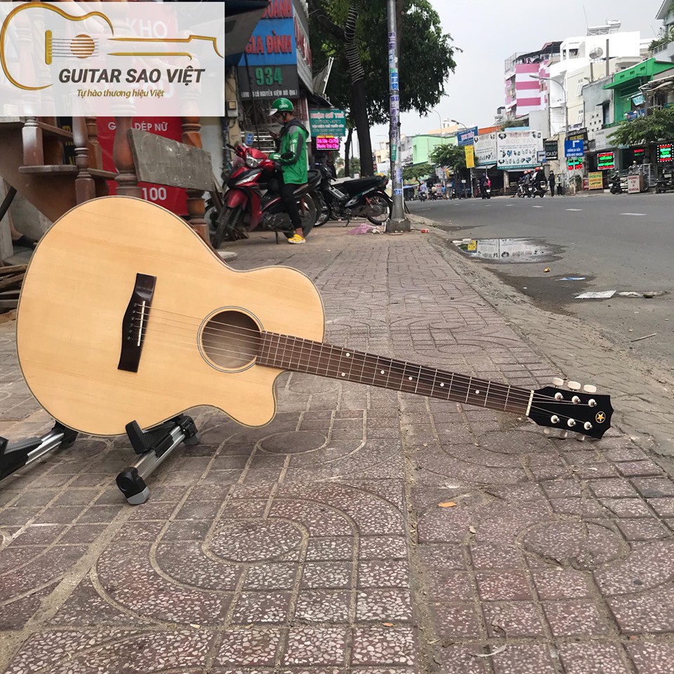 Đàn Guitar có ty chỉnh cần mặt gỗ nguyên tấm ET-75SV (giá tại xưởng)