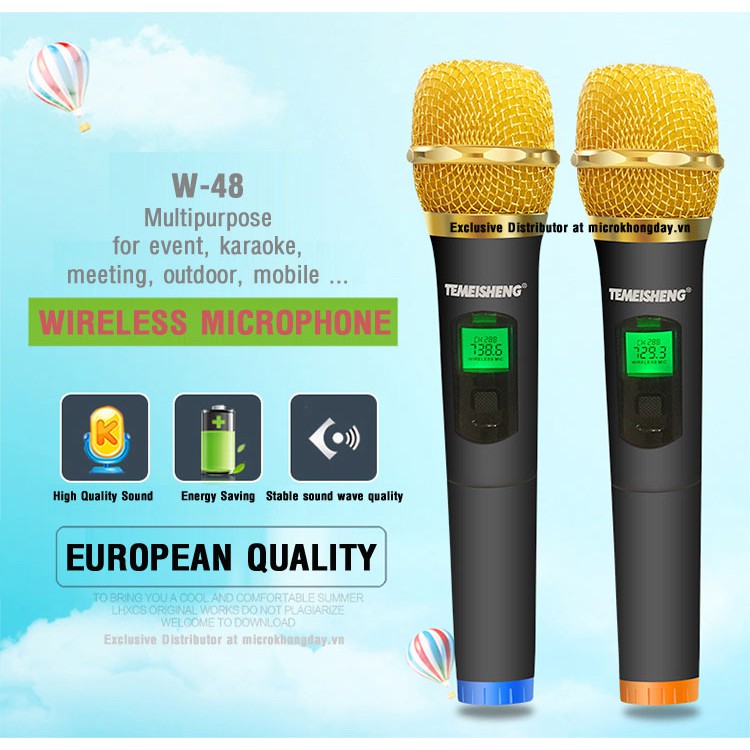 Hàng loại 1- Micro loa karaoke kéo Temeisheng W48-BH 12 tháng