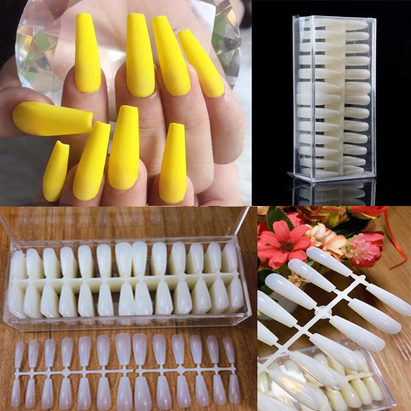 Móng úp hình thang 520 chiếc/01 hộp màu trắng tự nhiên dùng cho các tiệm nail