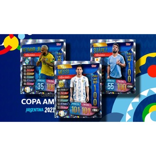 Thẻ cầu thủ match attax insert Copa America 2021 Messi Neymar Suarez Cavani