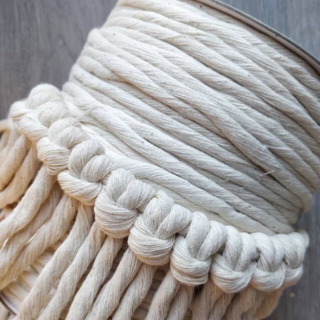 Dây thừng macrame cotton 100% 1Xoắn 4mm