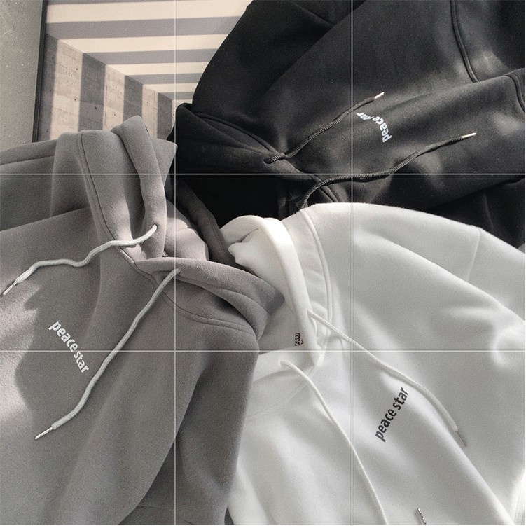 Áo Hoodie nam nữ chất Nỉ mũ 2 lớp in chữ ngực, Áo hoodie unisex from rộng có 3 màu Đen, Xám, Trắng Vati shop