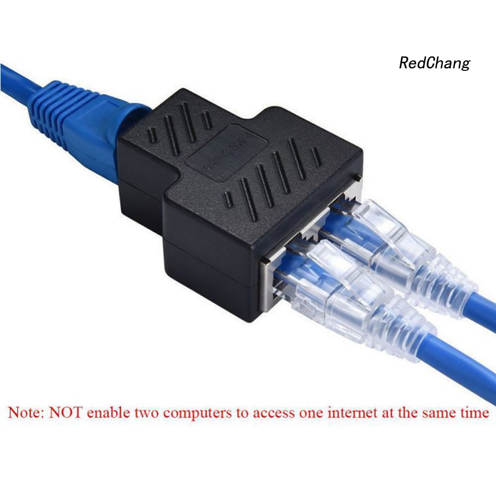 -SPQ- 1 to 2 Ways LAN Ethernet Network Cable RJ45 Female Splitter Connector Adapter