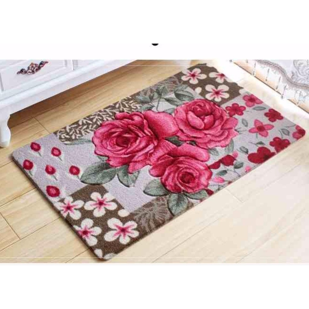 Thảm chùi chân cao cấp hoạ tiết hoa 3D 40x60cm (Giao mẫu ngẫu nhiên)