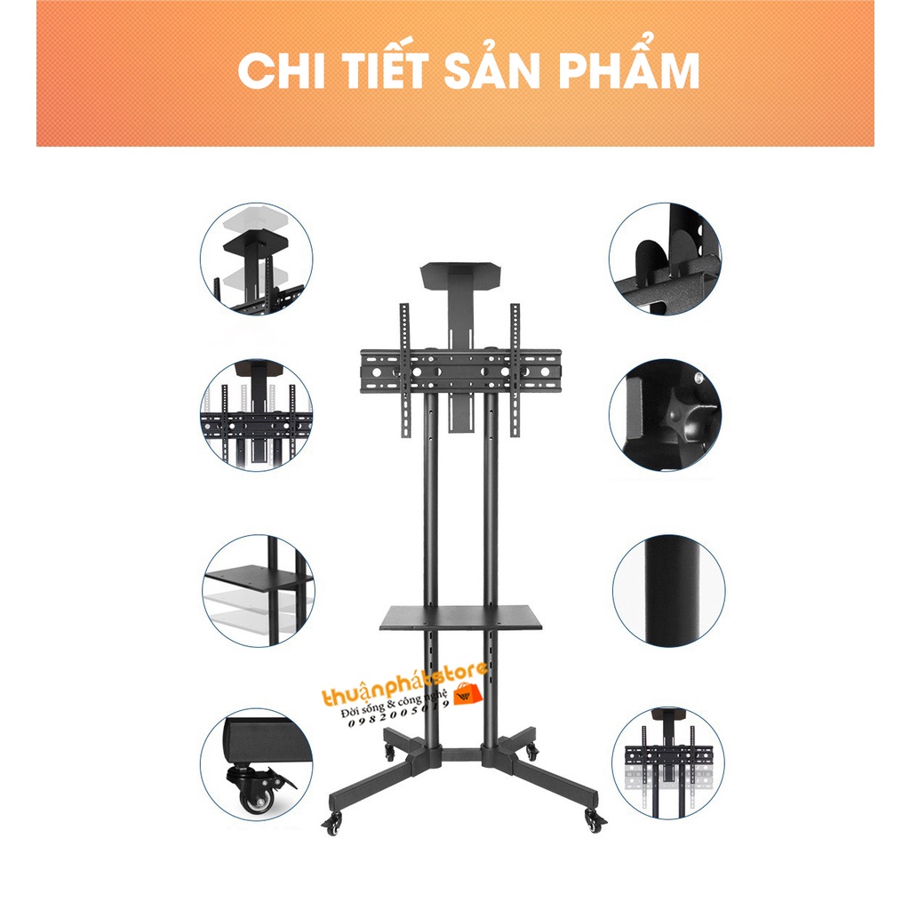 Giá Treo Tivi Di Động AV1500 32 - 43 - 50 - 55 - 65 Inch Kệ Treo Tivi Có Bánh Xe Di Chuyển Linh Hoạt