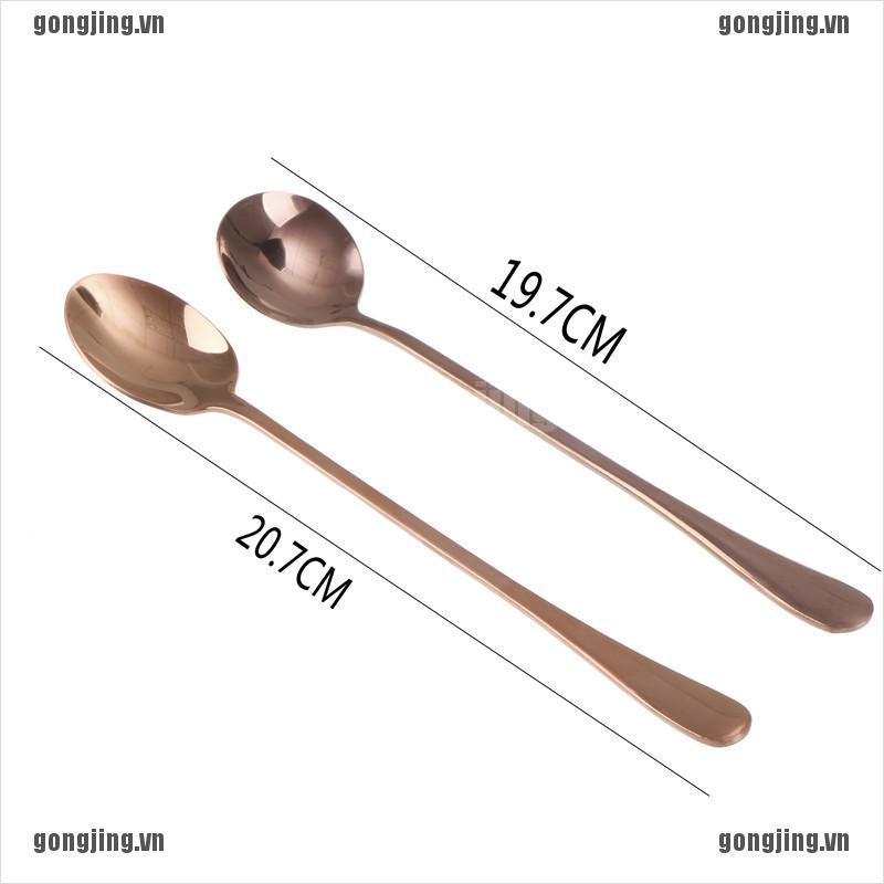 1 Muỗng Cà Phê Cán Dài Bằng Thép Không Gỉ