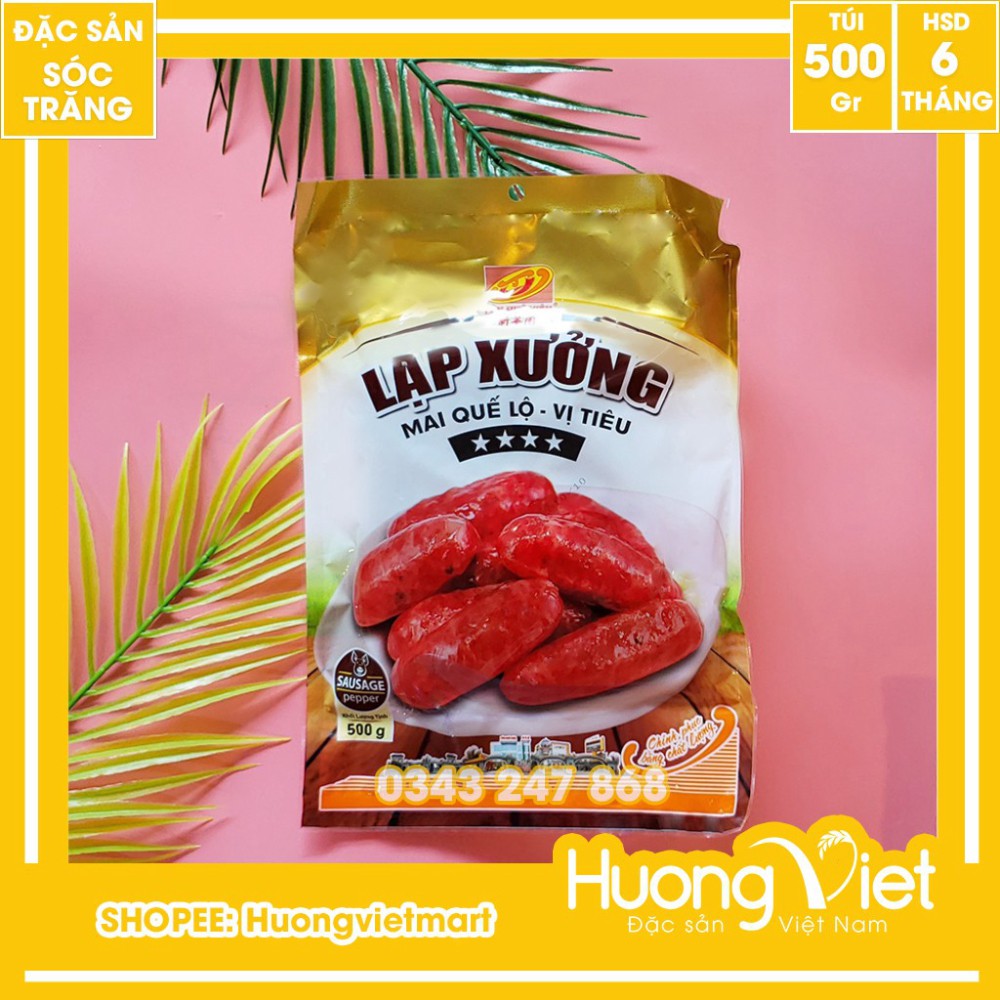 Lạp xưởng Sóc Trăng Mai Quế Lộ vị tiêu Tân Huê Viên 500g, lạp xưởng tiêu 4 sao cao cấp