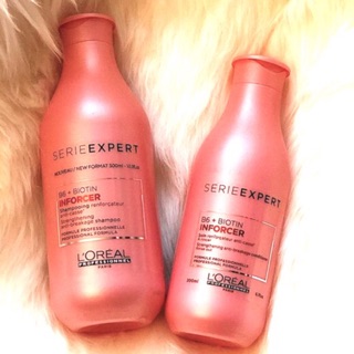 Dầu gội xả giúp tóc chắc khỏe và giảm đứt gãy L'Oreal Inforcer B6 + Biotin 300ml/200ml "