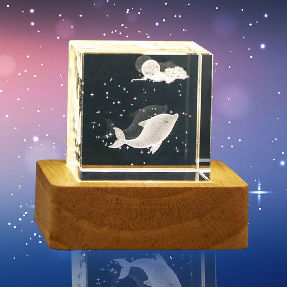 Đèn LED Hình Vuông Đế Gỗ Dùng Trang Trí Nhà