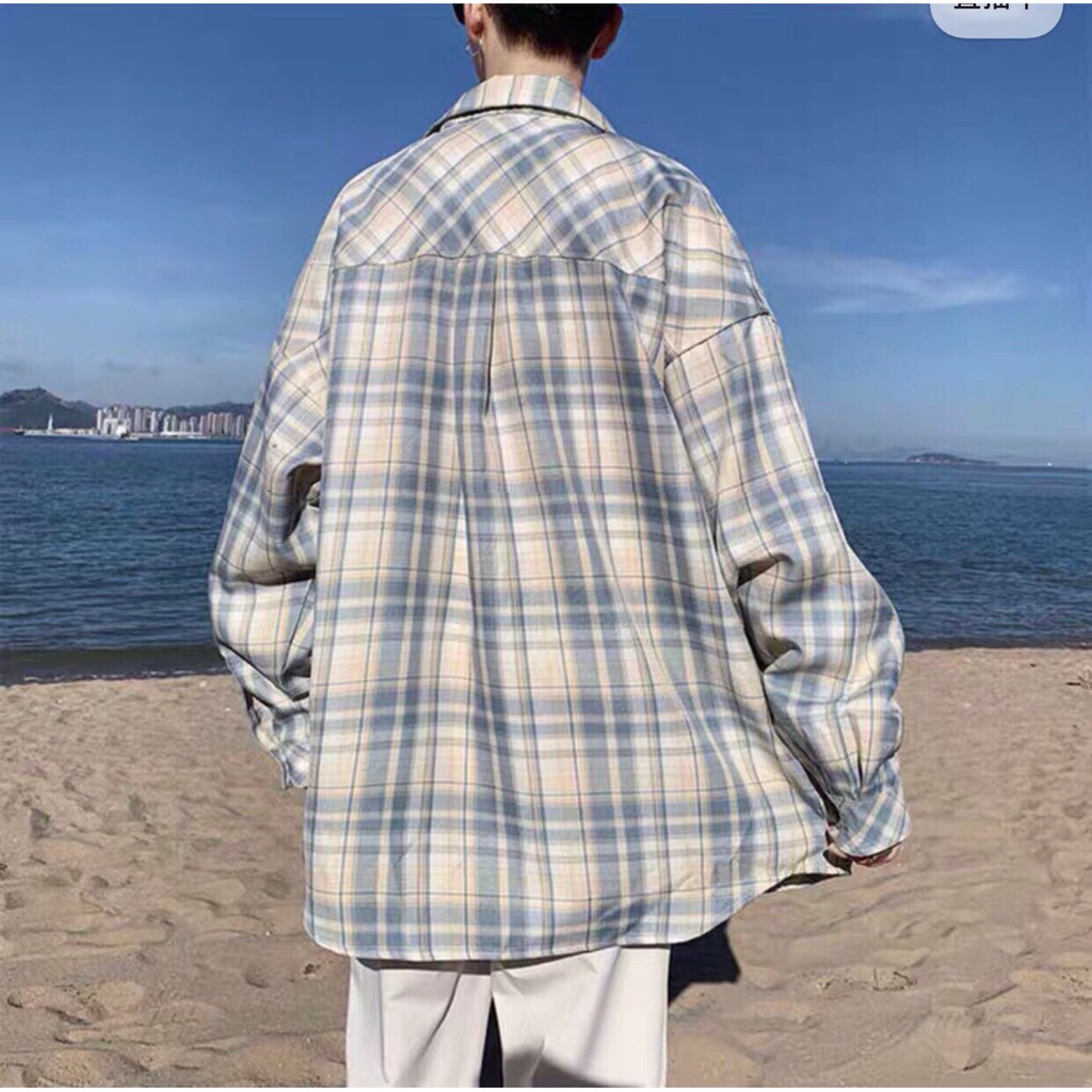 [ Có ảnh thật ] Áo sơ mi unisex form rộng - somi nam nữ sọc số 11 | BigBuy360 - bigbuy360.vn