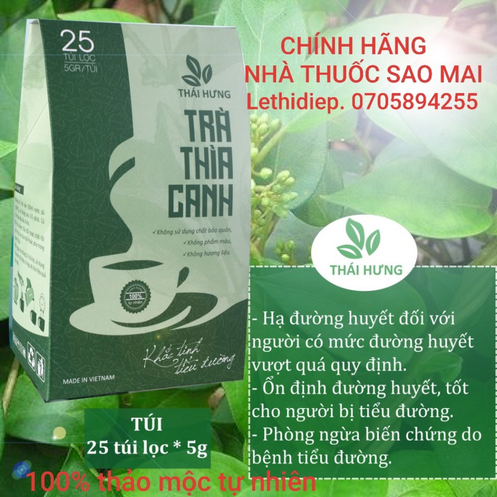 1 bịch trà thìa canh (25 túi lọc x 5g) Thái Hưng 100% tự nhiên