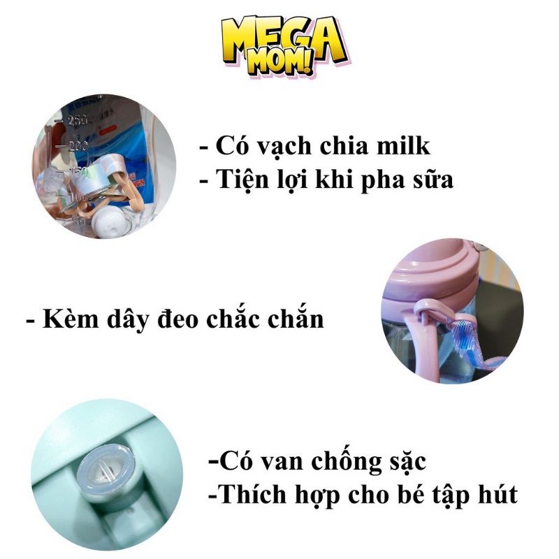 Bình nước có ống hút cho em bé từ 6 tháng trở lên 350Ml