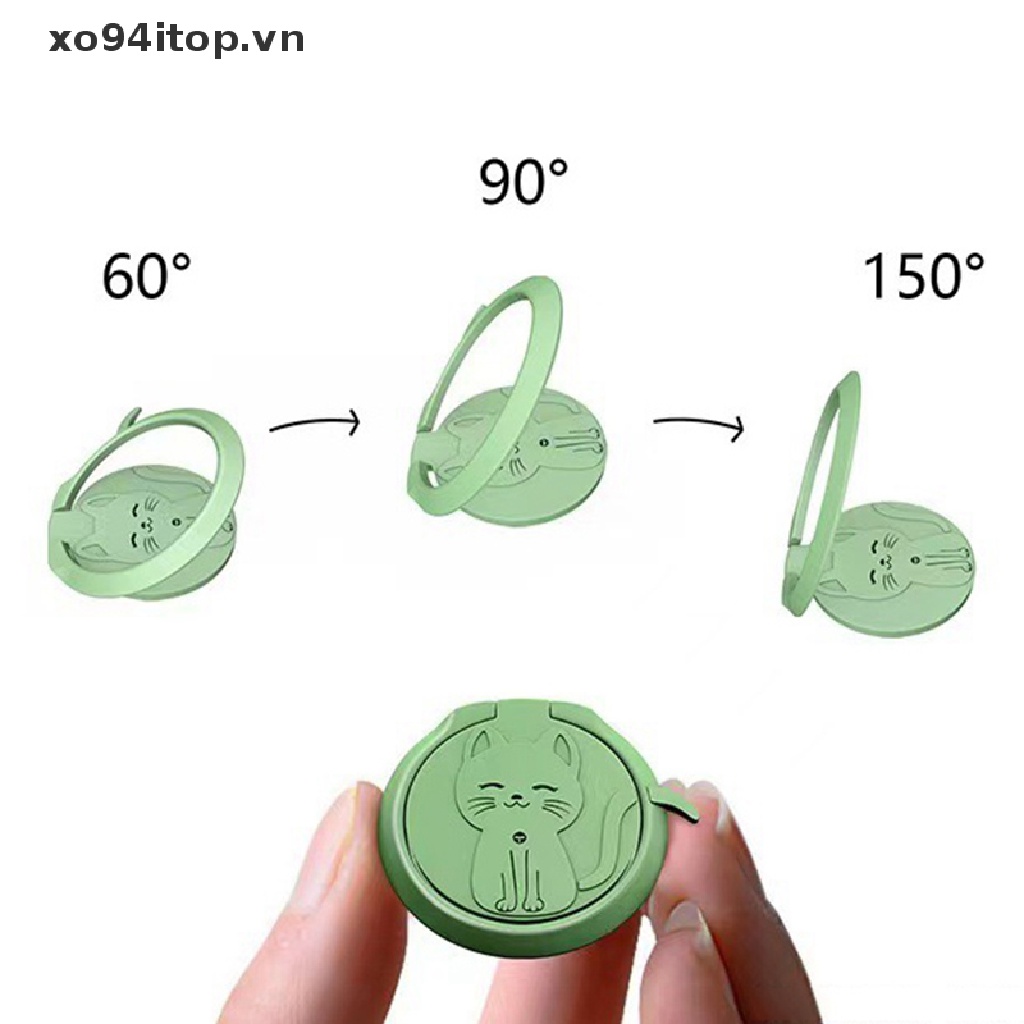 Nhẫn Móc Ngón Tay Giữ Điện Thoại Xoay 360 Độ Hình Mèo Dễ Thương