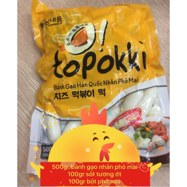 [Deal Giá Tốt] FREESHIP TOKBOKKI HÀN QUỐC NHÂN PHÔ MAI 500G KÈM SỐT VÀ BỘT PHOMAI