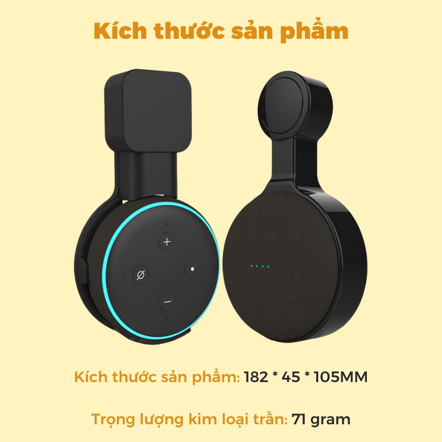 GIÁ ĐỠ TREO GẮN TƯỜNG CHO LOA ECHO DOT 3 MÀU ĐEN, TRẮNG TIỆN LỢI