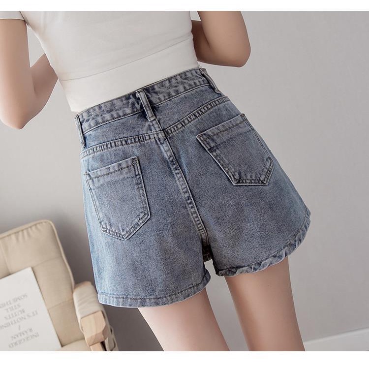 Chân Váy Denim Lưng Cao Dáng Rộng Chống Chói Dễ Phối Đồ Thời Trang Mùa Hè Cho Nữ