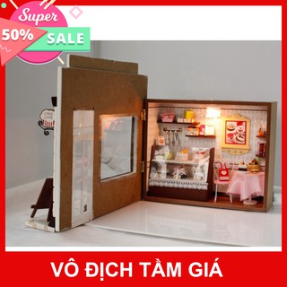 GIÁ SỐC- HCM- HOT- Mô hình NHÀ BÚP BÊ bằng gỗ có đèn led TIỆM BÁNH CUTEC004 DochoiHCM