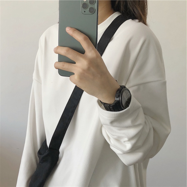 SUXI Áo thun tay dài cổ tròn thiết kế mới thời trang mùa thu theo phong cách hàn quốc cho nữ