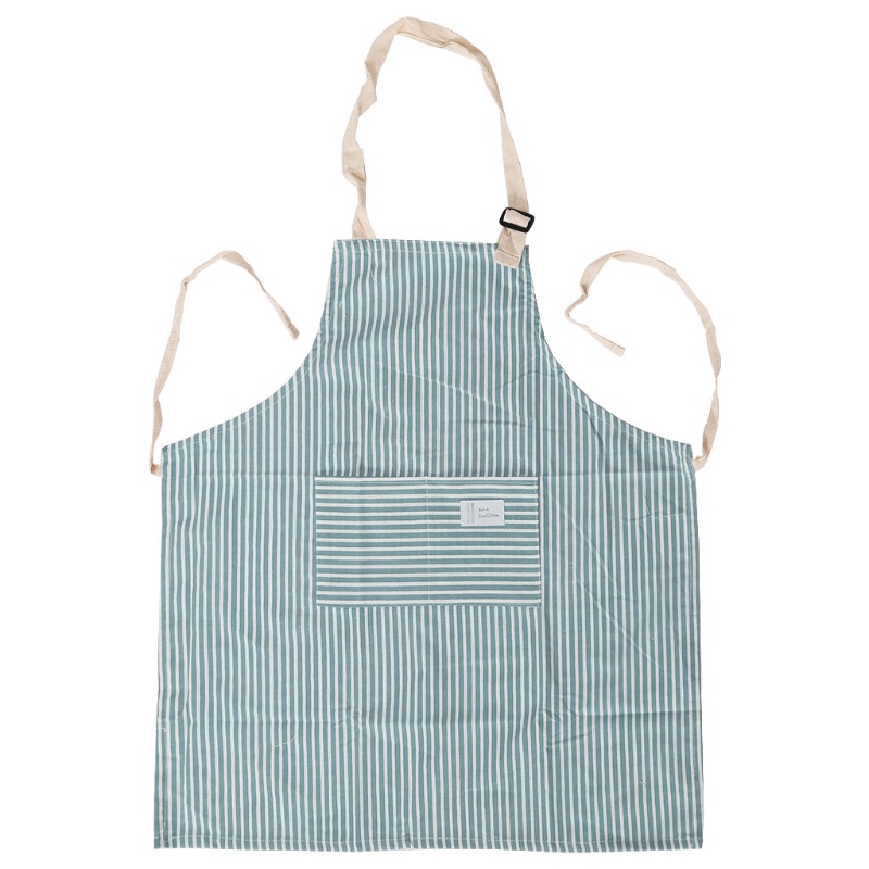 Aoto Tạp Dề Cotton Kẻ Sọc Dài Có Túi Chống Bụi Có Thể Điều Chỉnh Cho Nam Và Nữ