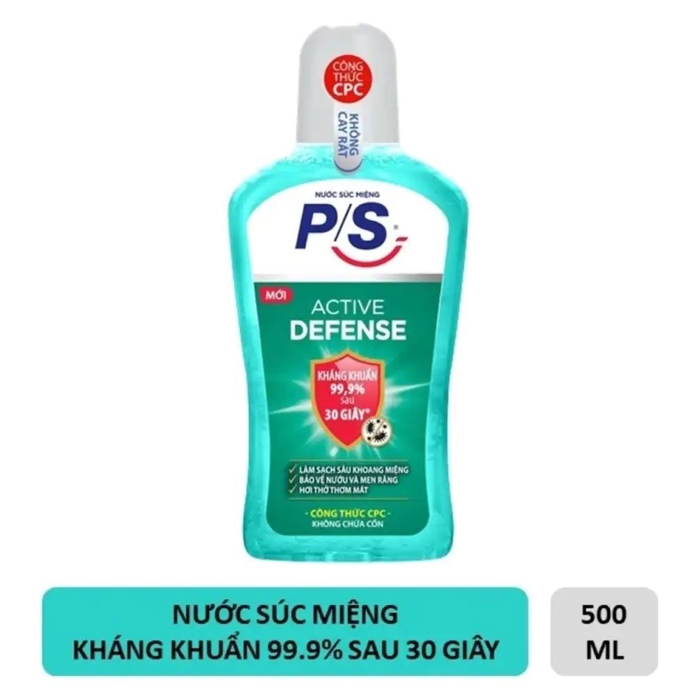Nước Súc Miệng P/S Active Defense Kháng Khuẩn 500ml