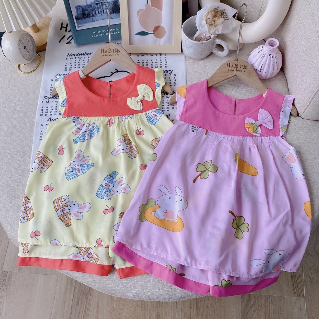 Bộ lanh lụa bé gái size từ 15-24kg❤️M0037❤️HÀNG ĐẸP❤️Bộ tole 2 da hàng thiết kế chất mềm mịn,ít nhăn, thấm mồ hôi