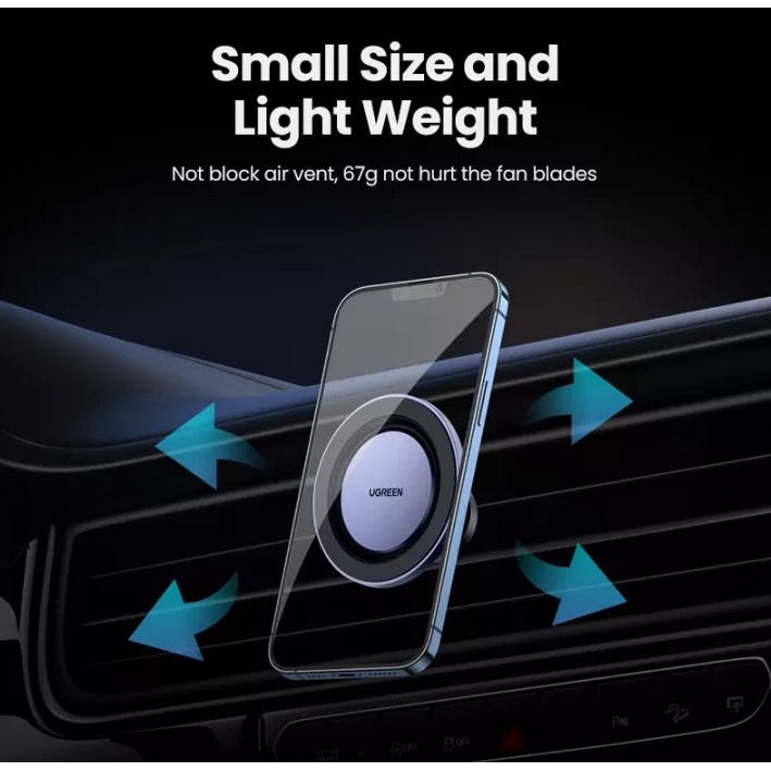 Giá đỡ điện thoại UGREEN từ tính gắn lỗ thông gió 3.5-7 inch thích hợp cho Samsung s22 iphone13 pro max iphone12 promax