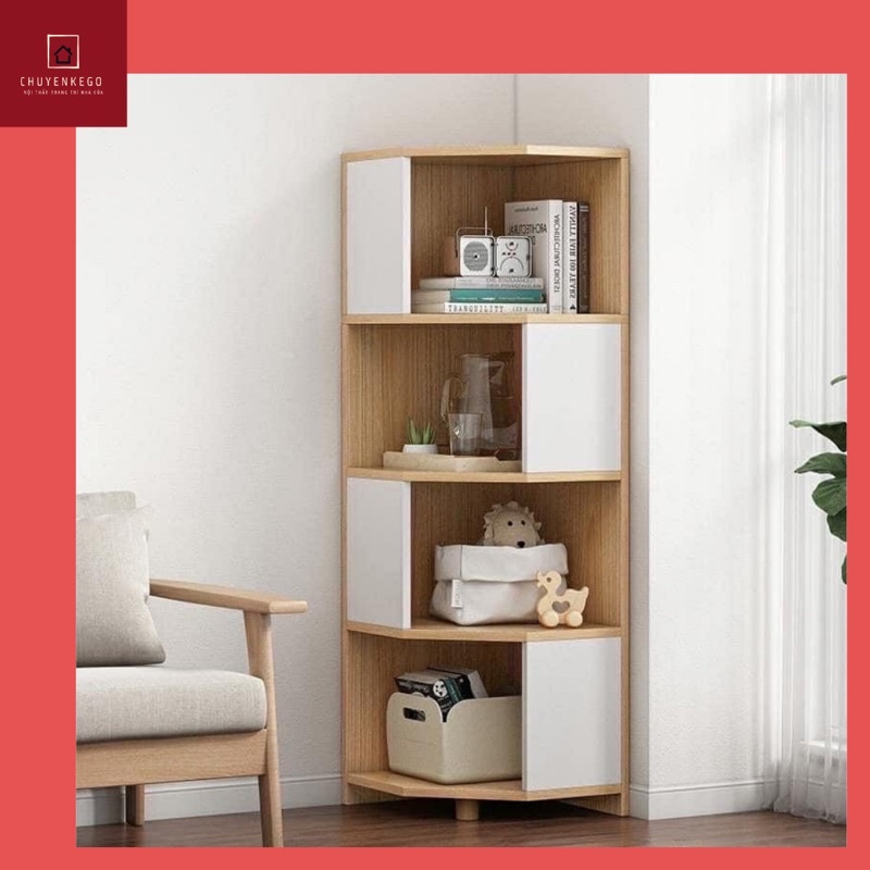 SALEKệ Góc Tam Giác 4 Tầng 120x30x30 Lắp Ghép Tiện Ích
