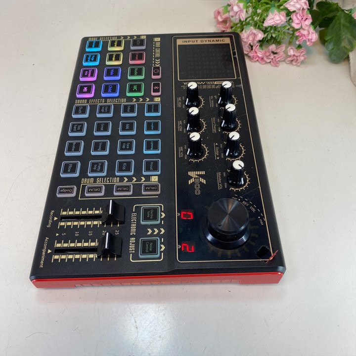 Combo sound card âm thanh K300 kèm míc thu âm woaichang BM900 cao cấp