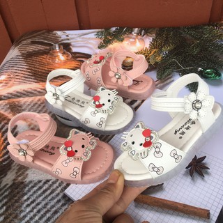 Sandal mèo nơ có đèn LED A-8 cho bé gái
