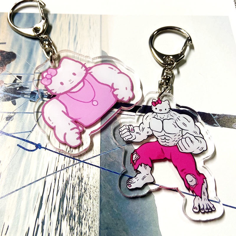 Móc Khóa Hình Cơ Bắp Mèo KITTY Dễ Thương