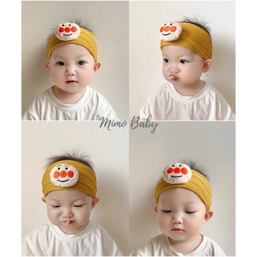Băng đô bản to hình chú hề dễ thương, turban vải thun gân cho bé BD70 Mimo Baby