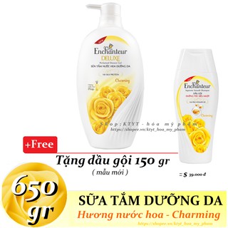 Enchanteur - Sữa tắm dưỡng da hương nước hoa Charming 650 gr + Tặng Dầu gội 150 gr