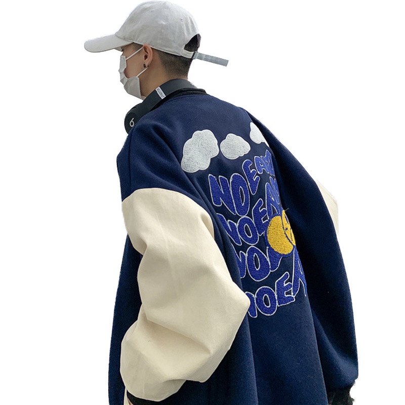 Áo khoác bóng chày dáng rộng thời trang dành năng động cho nam