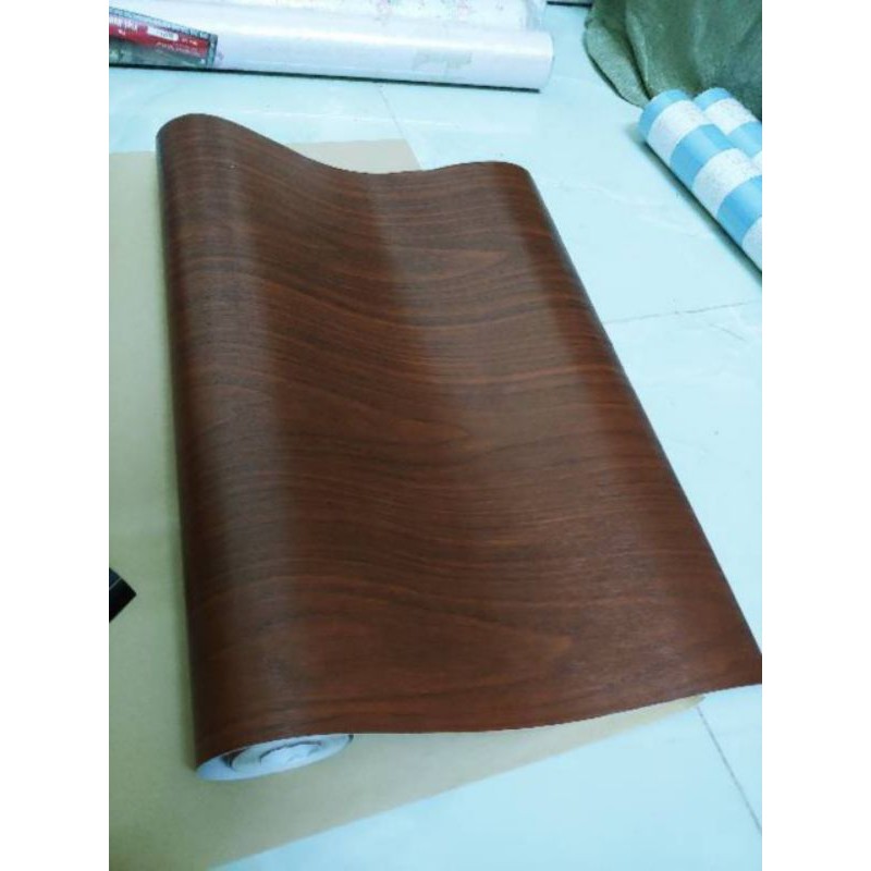 10m giấy dán tường giả gỗ vân siêu thực khổ rộng 45cm có tích hợp keo dán sẵn