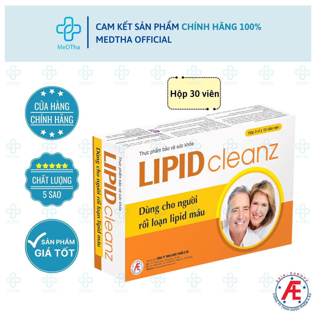 LIPID Cleanz - Hỗ trợ Giảm Mỡ Máu, Giảm Cân, Giảm Cholesterol, Giảm Nguy cơ Xơ Vữa Động Mạch (Hộp 30 viên) [Chính Hãng]