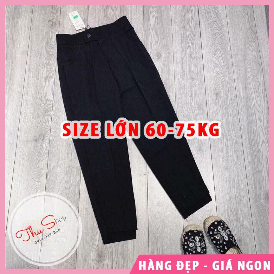 [Mã FAMARAL1 giảm 10K đơn 50K] Quần Baggy Tây BIGSIZE từ 60-75 Kg, Quần lệch gấu thời trang vải mềm chất đẹp Q2D09