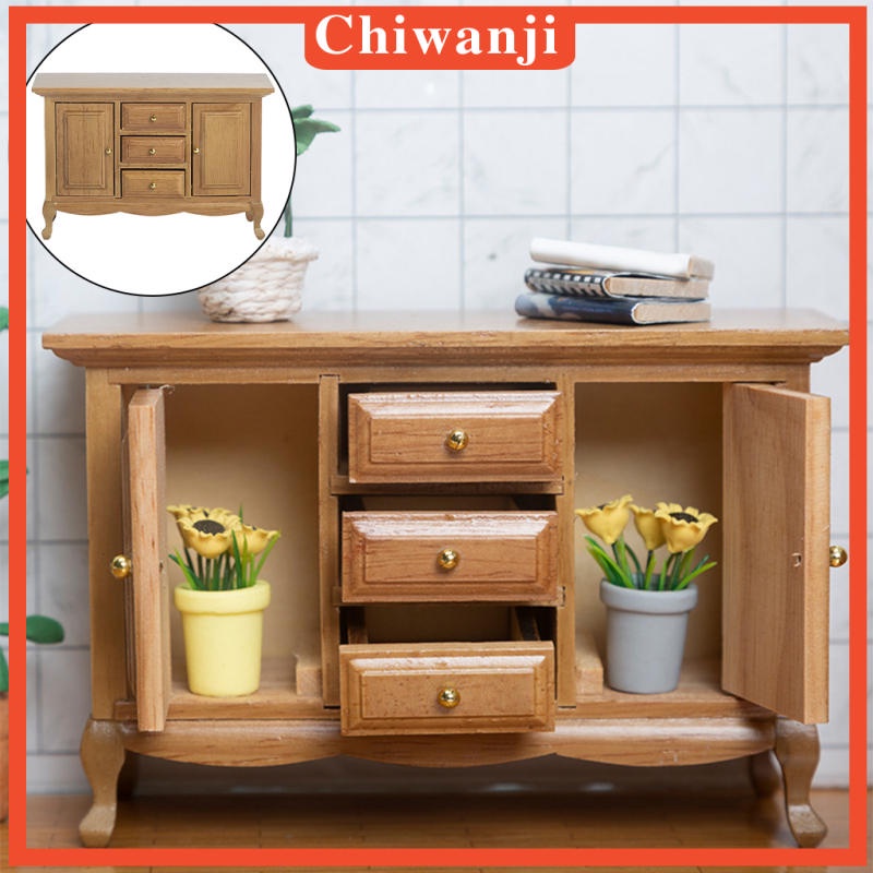 Mô Hình Tủ Gỗ Thủ Công Hiện Đại Trang Trí Nhà Búp Bê Tỉ Lệ 1: 12