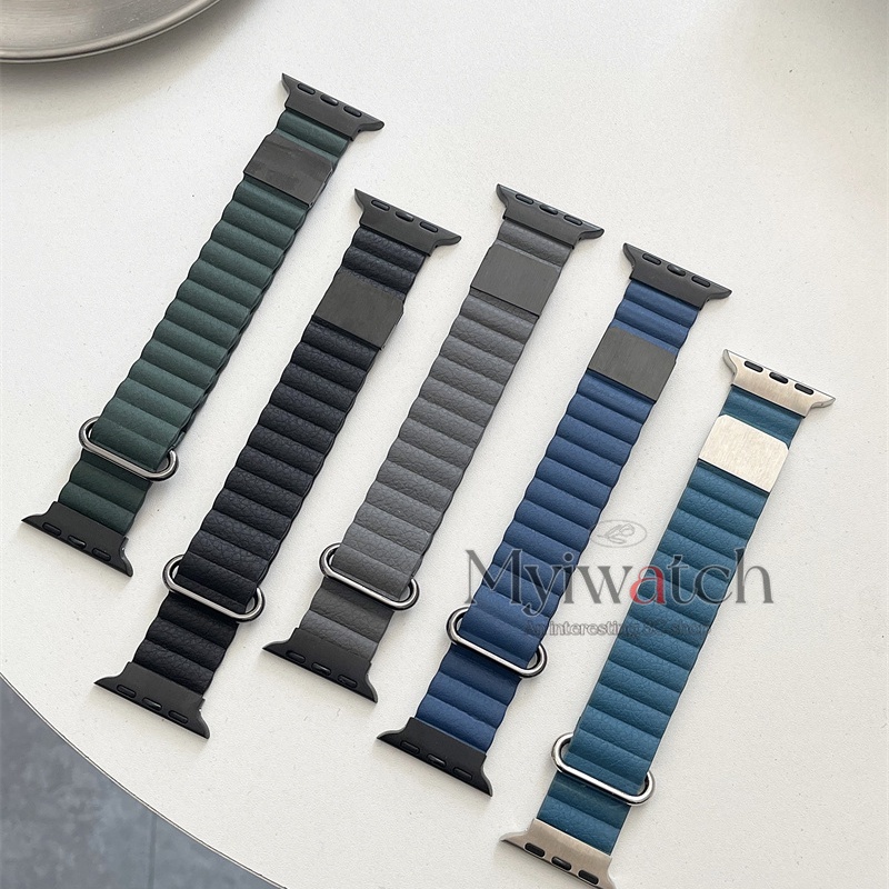 Dây Da Thay Thế Từ Tính 44mm 40mm 38mm 42mm Cho Đồng Hồ Thông Minh iwatch series 7 6 5 SE 4 3 2 45mm 41mm