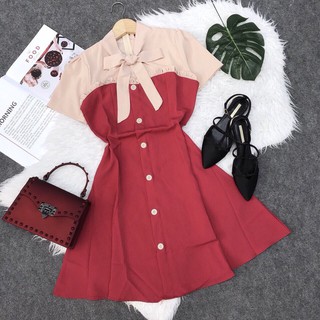 <SALE> ĐẦM KATE LỤA KIỂU THIẾT KẾ PHỐI BI CỰC XINH