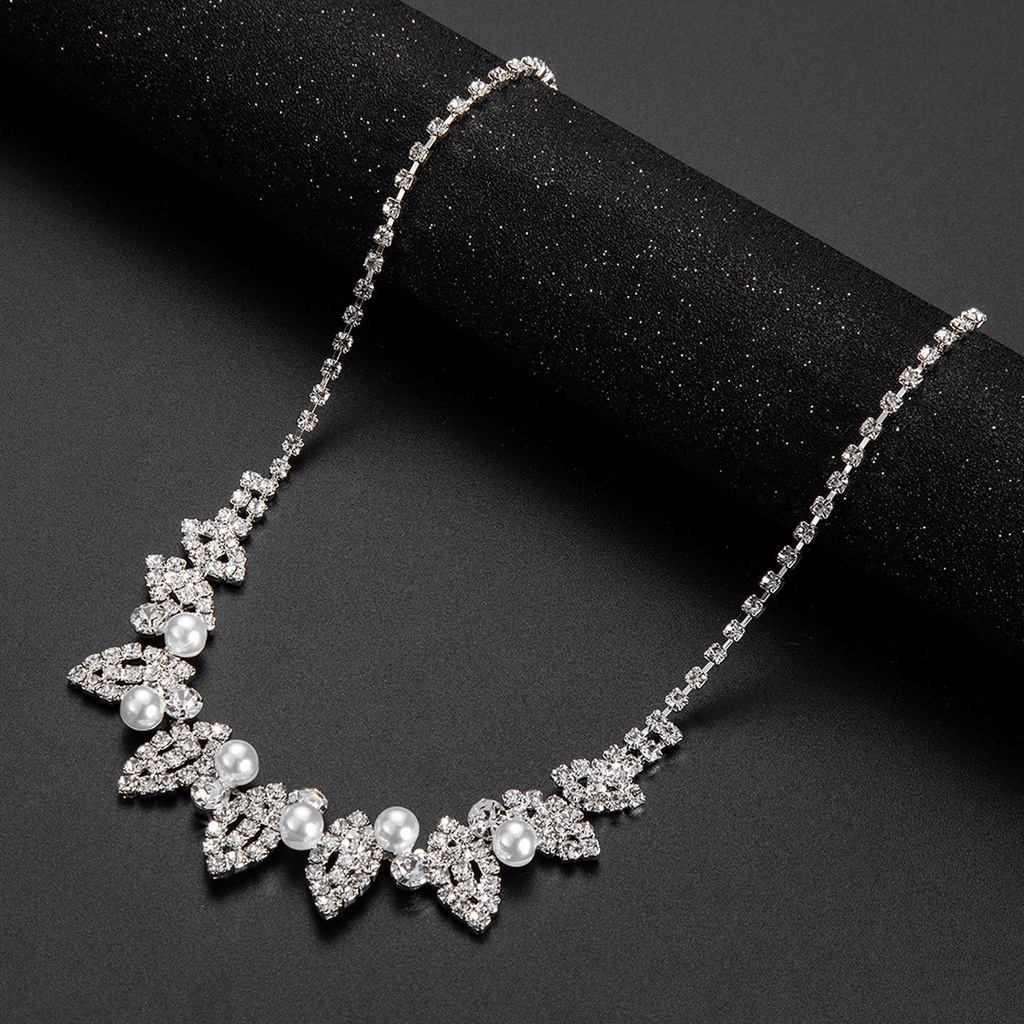 Bộ Vòng cổ + Bông Tai Thời Trang Mới Cho Cô Dâu