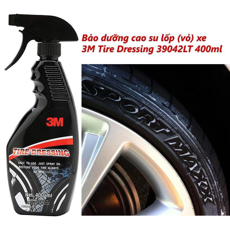 Chai xịt bảo dưỡng lốp xe cao su 3M Mỹ - Thái Lan Tire Restorer PN39042 (Loại Thái rẻ hơn)