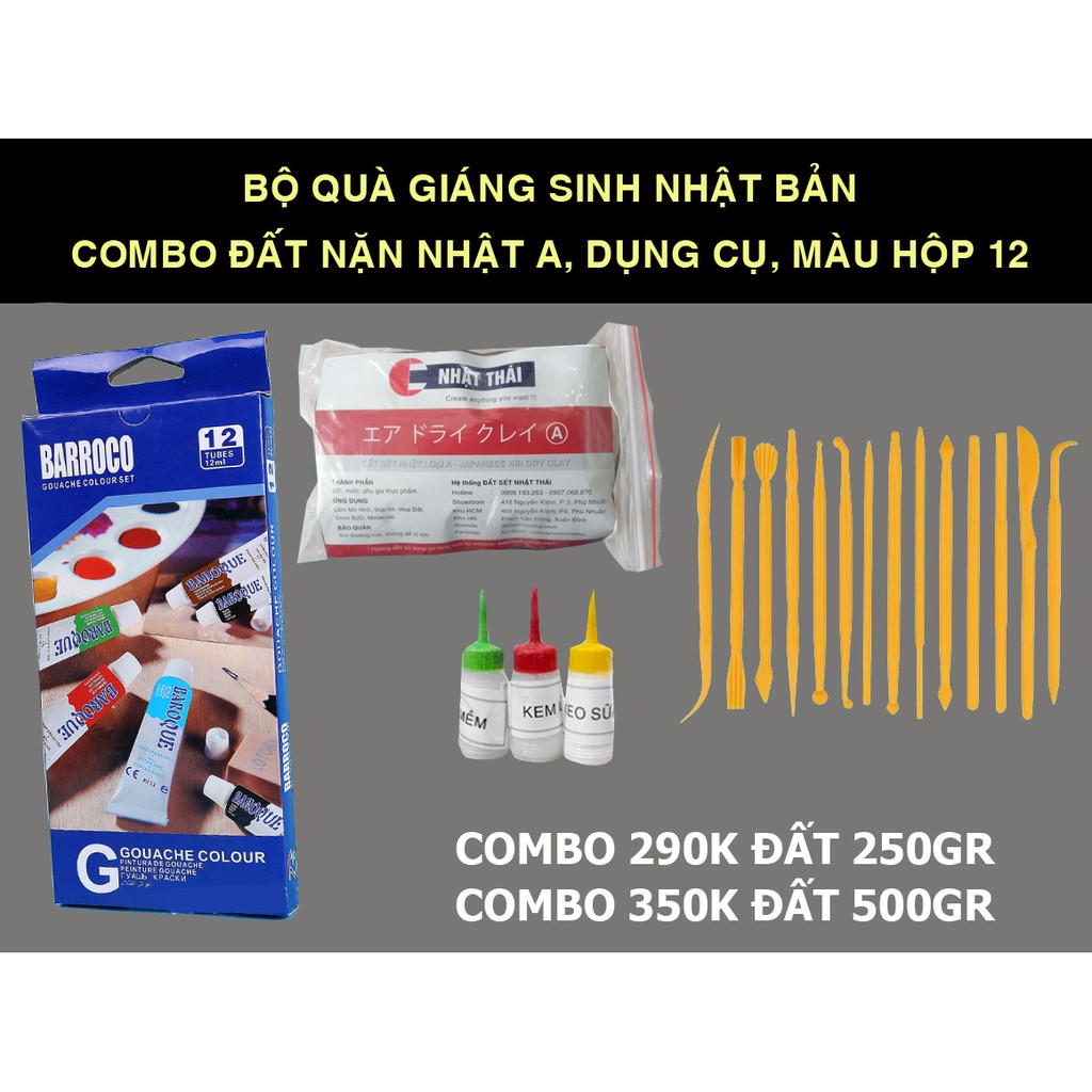 ĐẤT SÉT NHẬT A NẶN TƯỢNG ĐỒ CHƠI BÚP BÊ NGUYÊN BỘ COMBO DỤNG CỤ NẶN 14 MÓN, MÀU ACRYLIC TRỘN TÔ WINTON