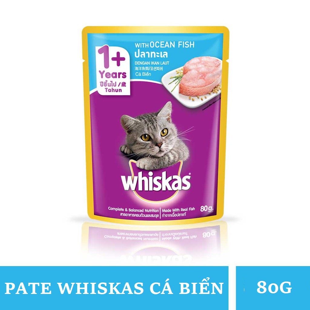 PATE WHISKAS dành cho mèo con , mèo trưởng thành 80G