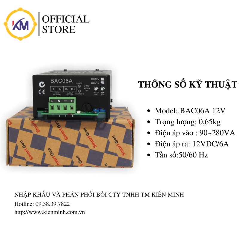 Bộ sạc ắc quy tự động Smartgen BAC06A - Bảo hành 12 tháng