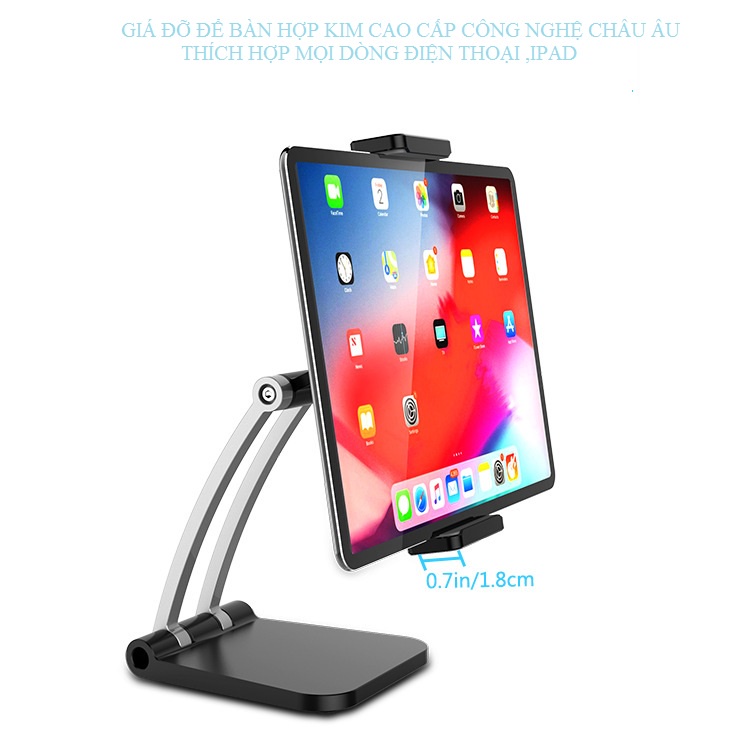 [FREESHIP] Giá Đỡ Ipad, Máy Tính Bảng Để Bàn Gấp Gọn Xoay 360 Độ Hợp Kim Nhôm Cao Cấp.