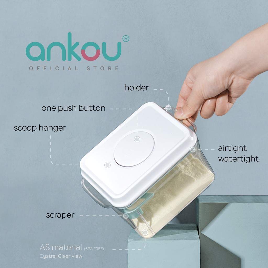 ANKOU Bình Đựng Sữa Bột Hình Chữ Nhật 1700ml | BigBuy360 - bigbuy360.vn