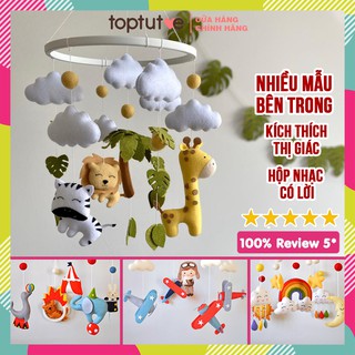 Treo nôi cũi xe đẩy cho bé Toptutoe xoay phát nhạc kích thích thị giác trẻ sơ sinh, trẻ nhỏ, bé trai bé gái